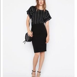 Express Pitch Black Extreme Stretch Pencil Skirt